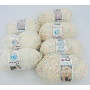 7 Vintage Lion Brand Baby Jiffy Quick & Easy Mohair Look Yarn CORAL GABLES SPOT